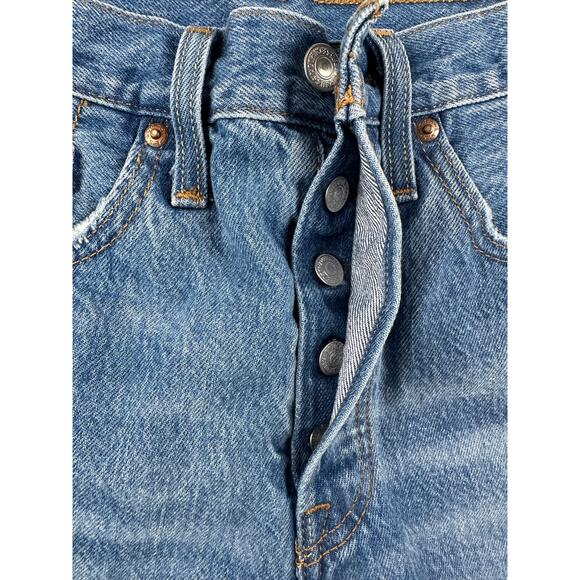 Levi's 501 Cutoff Mid-Rise Button Fly Raw Hem Denim Shorts Distressed size W26 - Picture 7 of 12